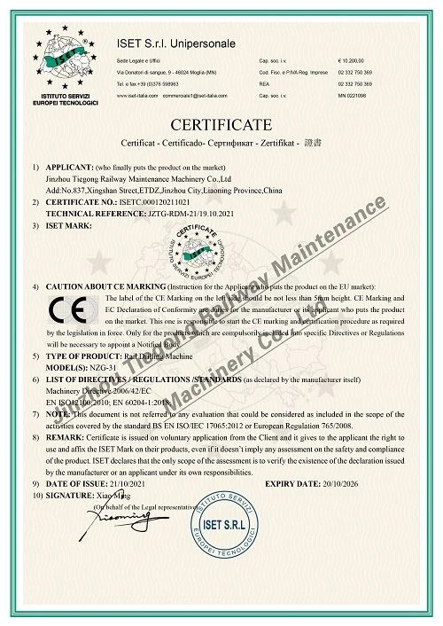 rail drilling machine CE