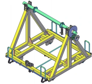 CDRT-01 Cable Drum Stand Steel Cable Trolleys C Rail Trolley Festoon System Wire Ferrule Cable Coil